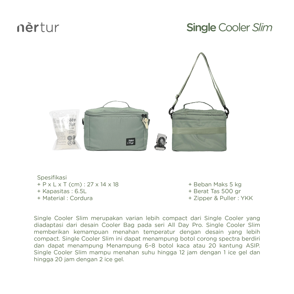 Single Cooler Slim - Army Green