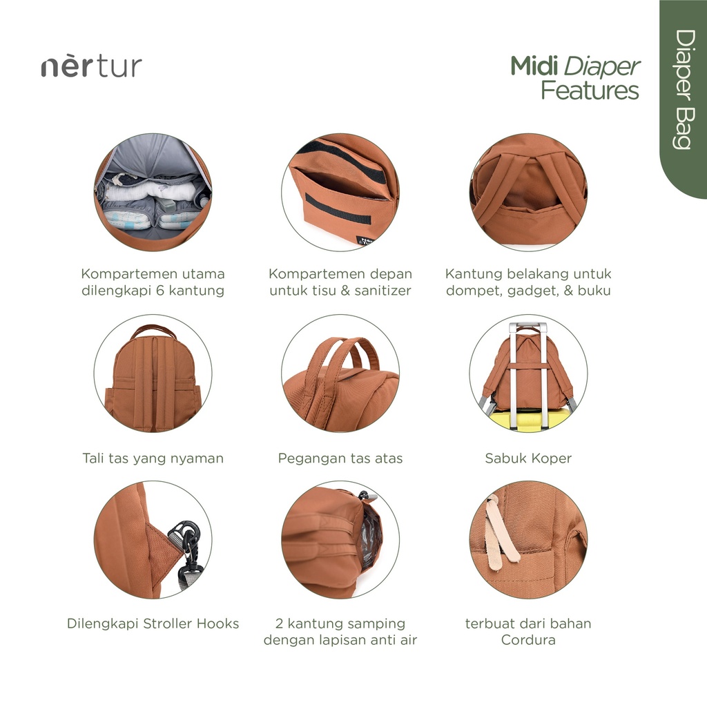 Midi Diaper - Army Green