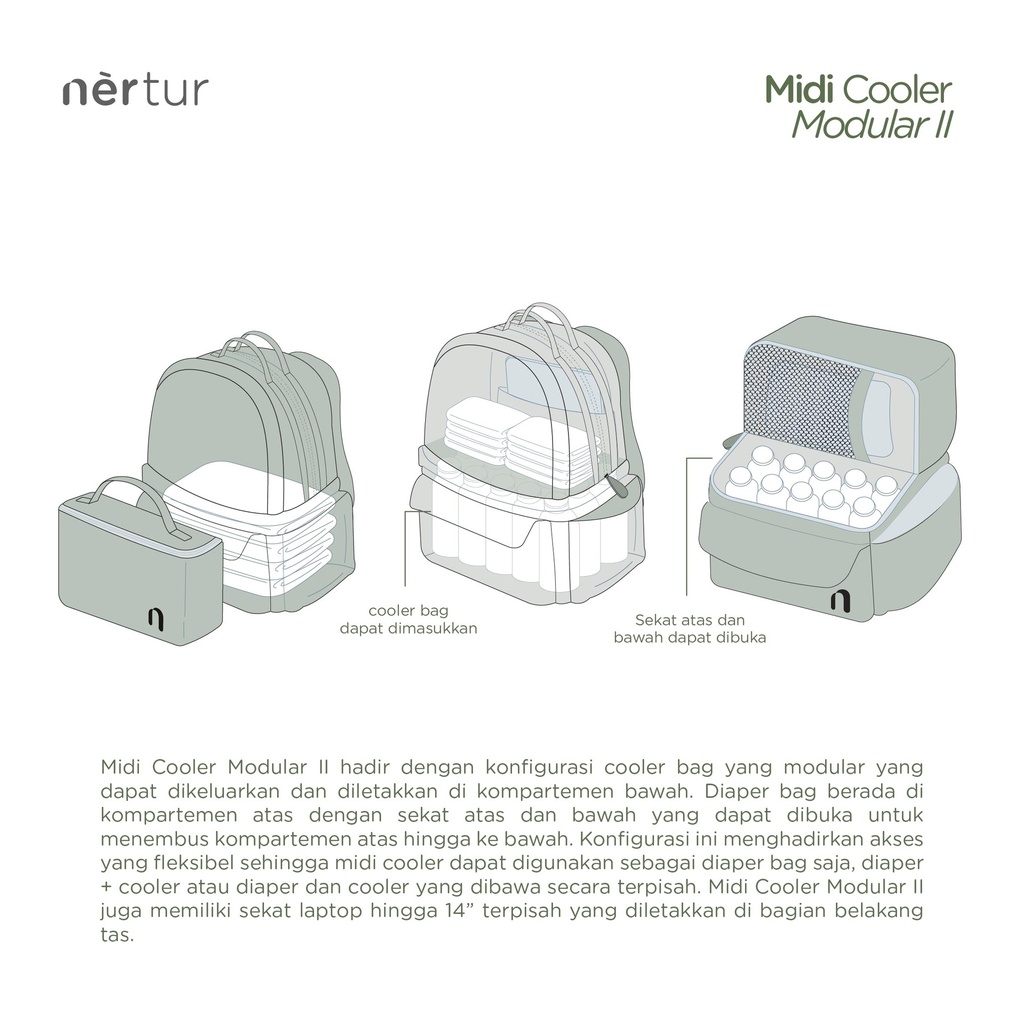 Midi Cooler Modular II - Cordura Forest Green